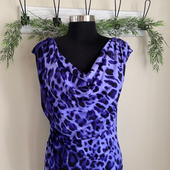 Ronni Nicole Blue Leopard Print Dress - Picture 7 of 12